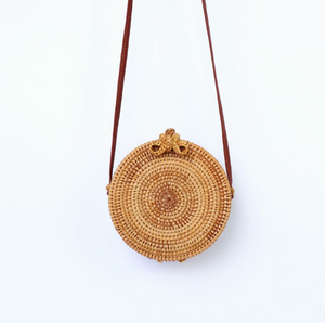 Round straw bag