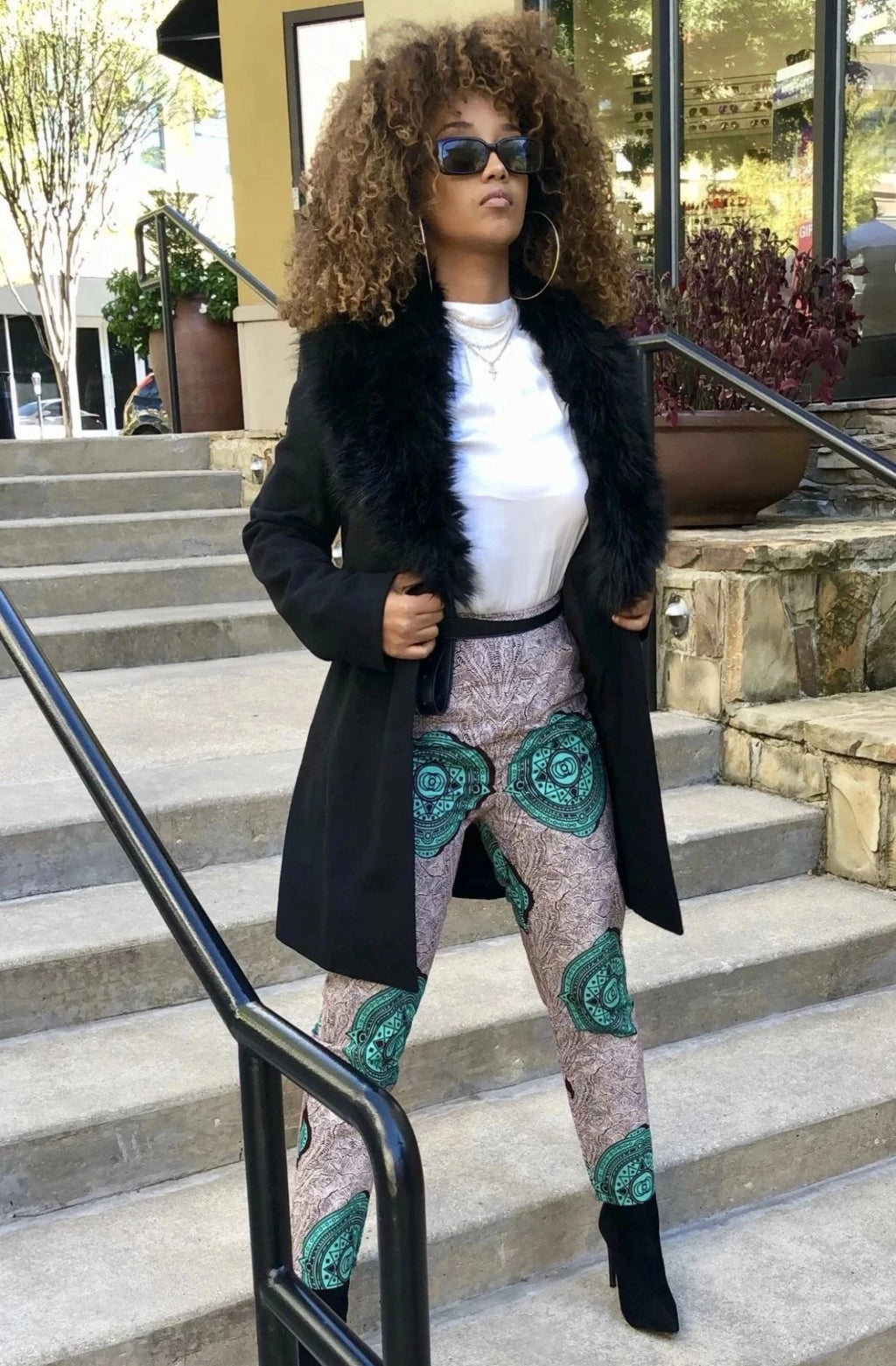 african print pant