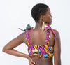 African Print Imose Crop Top - Purple