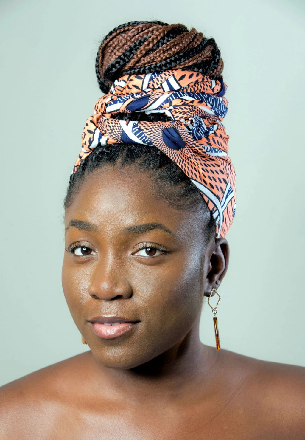 African Print Headwrap - Coral