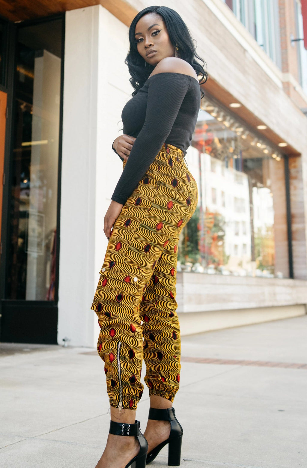 African Print Ijose Cargo Pants