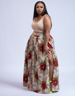 Plus size african print skirt
