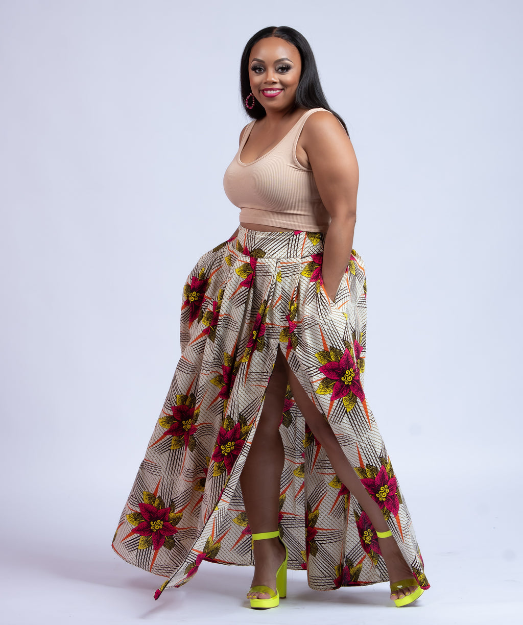 Women plus size long skirt