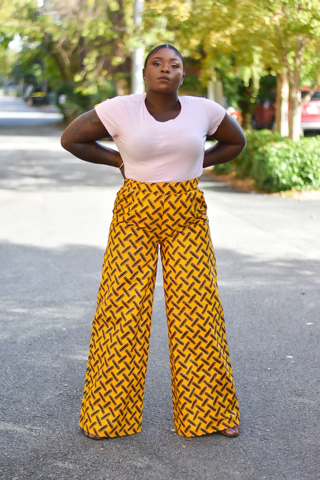 Print Wide Leg Pant - Yellow – N'omose Couture