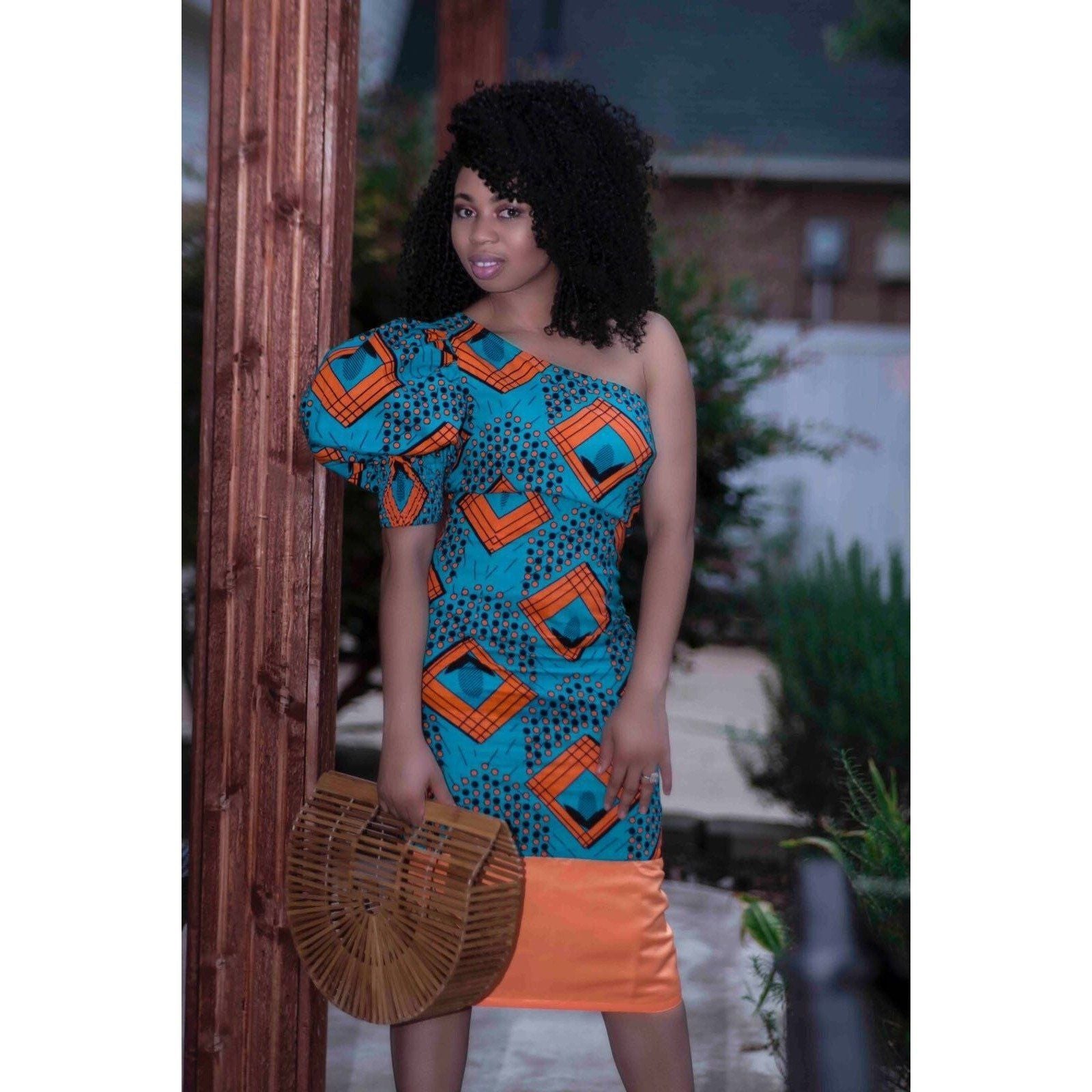 african print one shoulder dresses Ankara One-Shoulder Dress KHOSI NKOSI
