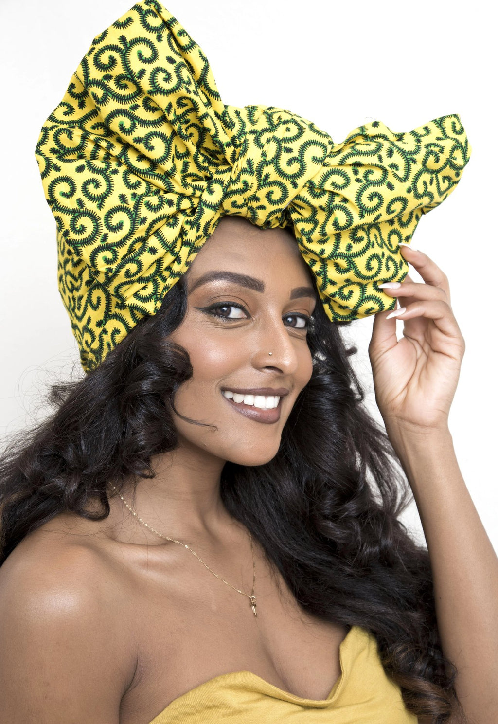 African Print Headwrap - Yellow