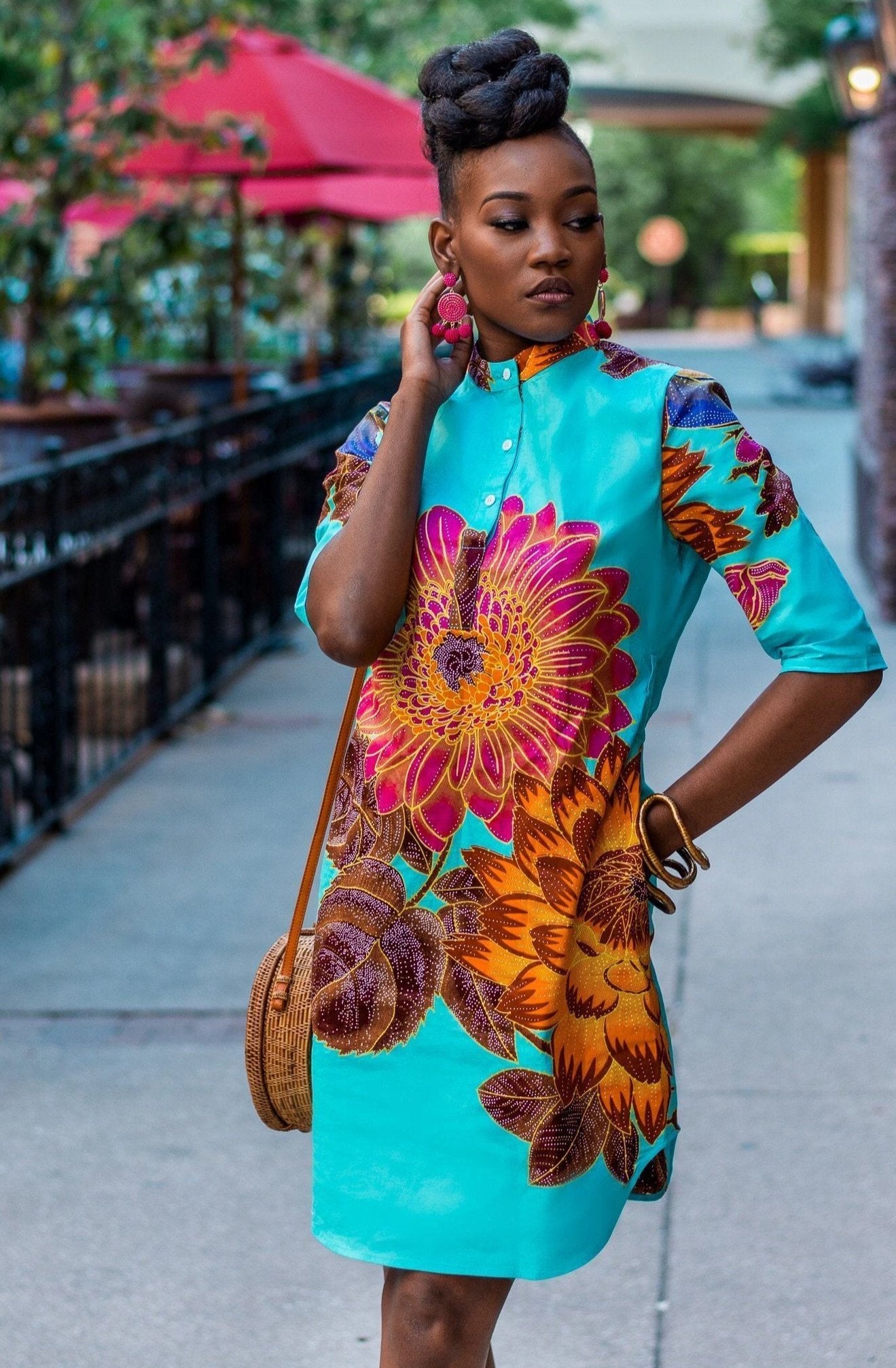 African Print Shirt Dress For Sale - African Clothing