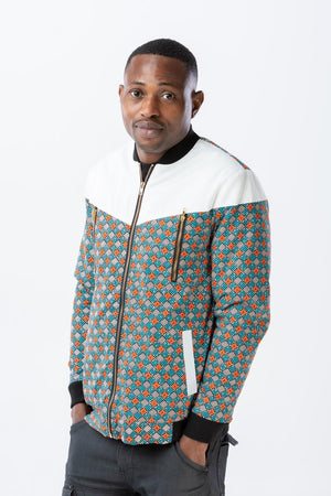 African print bomber jacket