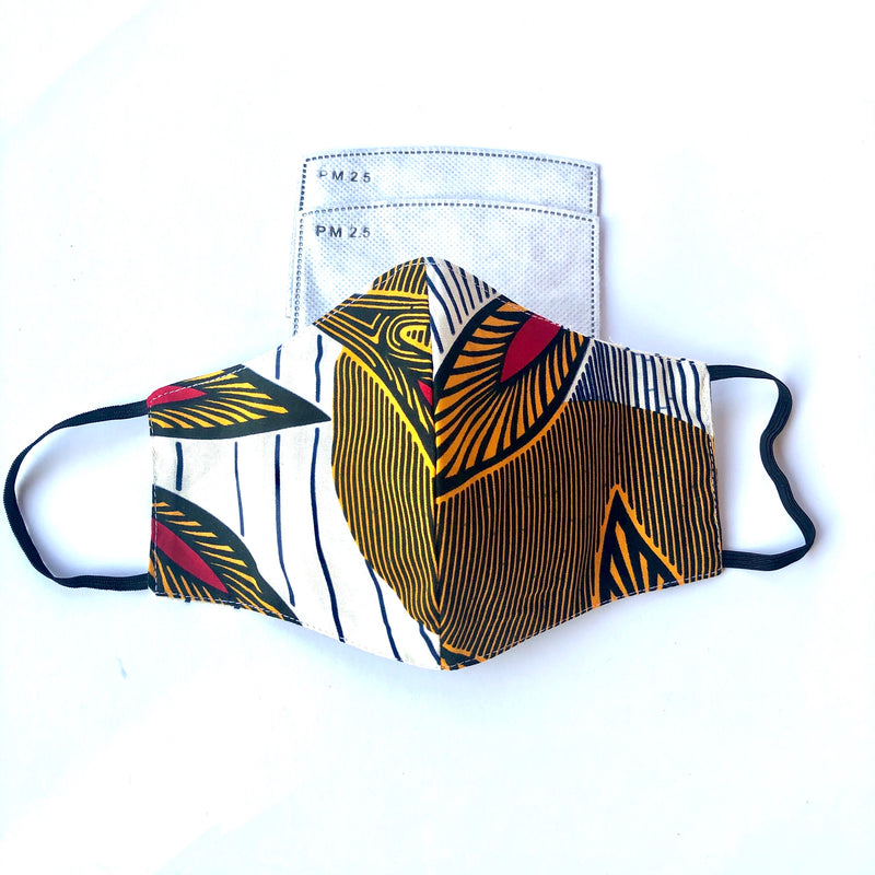 African Print Face Mask with Filter