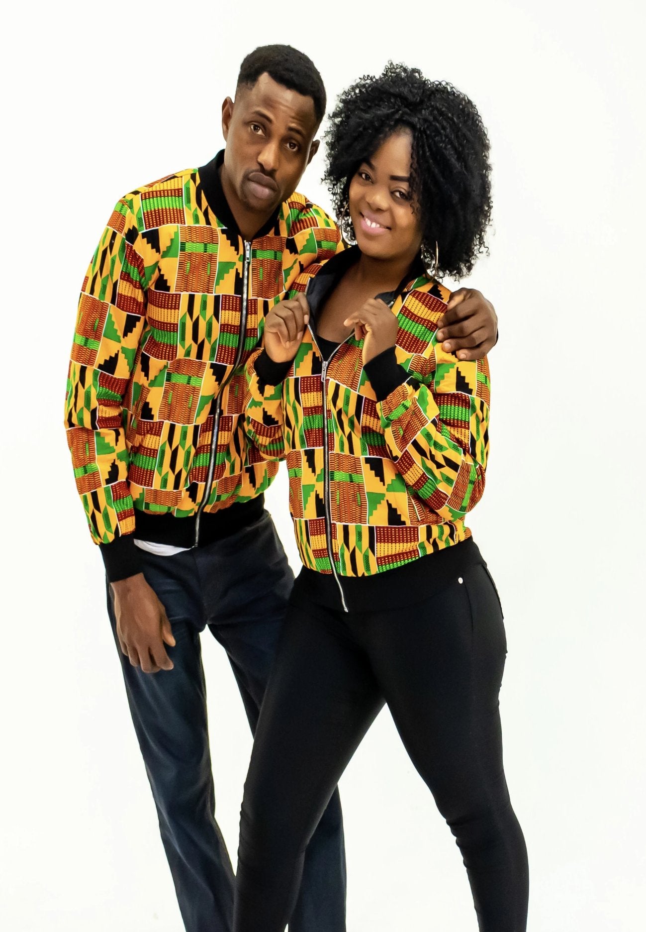 African Kente Bomber Jacket – N'omose Couture