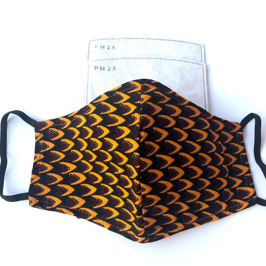 African Print Face Mask with Filter