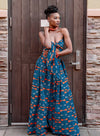 Oseme African Print Maxi Skirt - Blue
