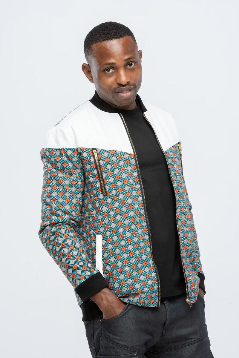 Africa print bomber jacket
